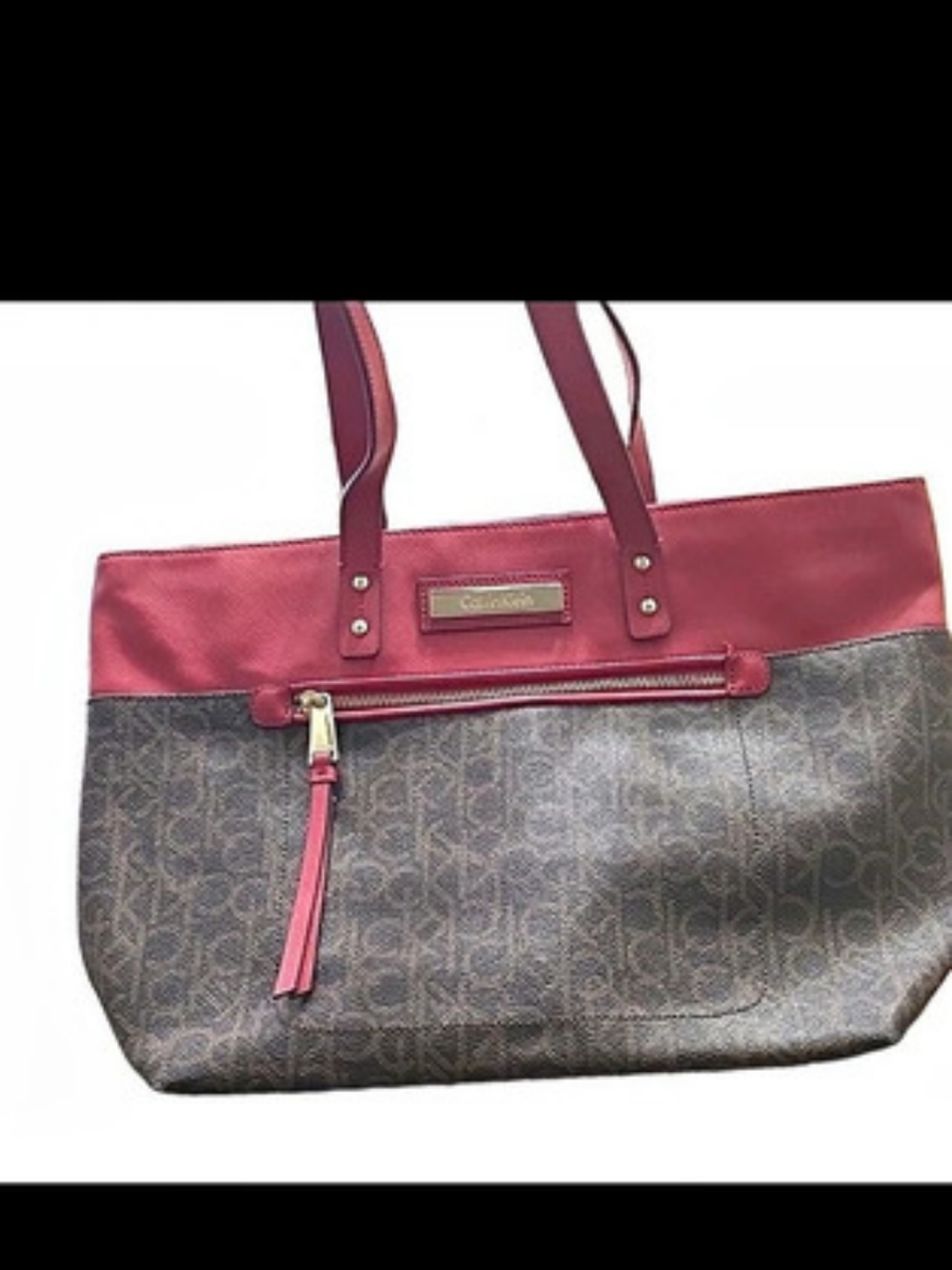 Calvin Klein Colorblock Tote in Pink & Black